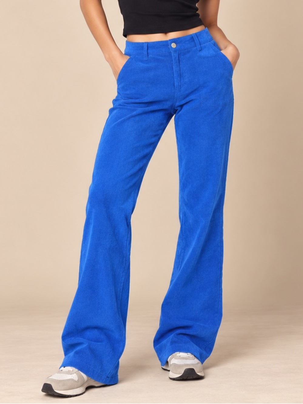 Cobalt Blue High Rise Wide Leg Pants Statement Trousers XS